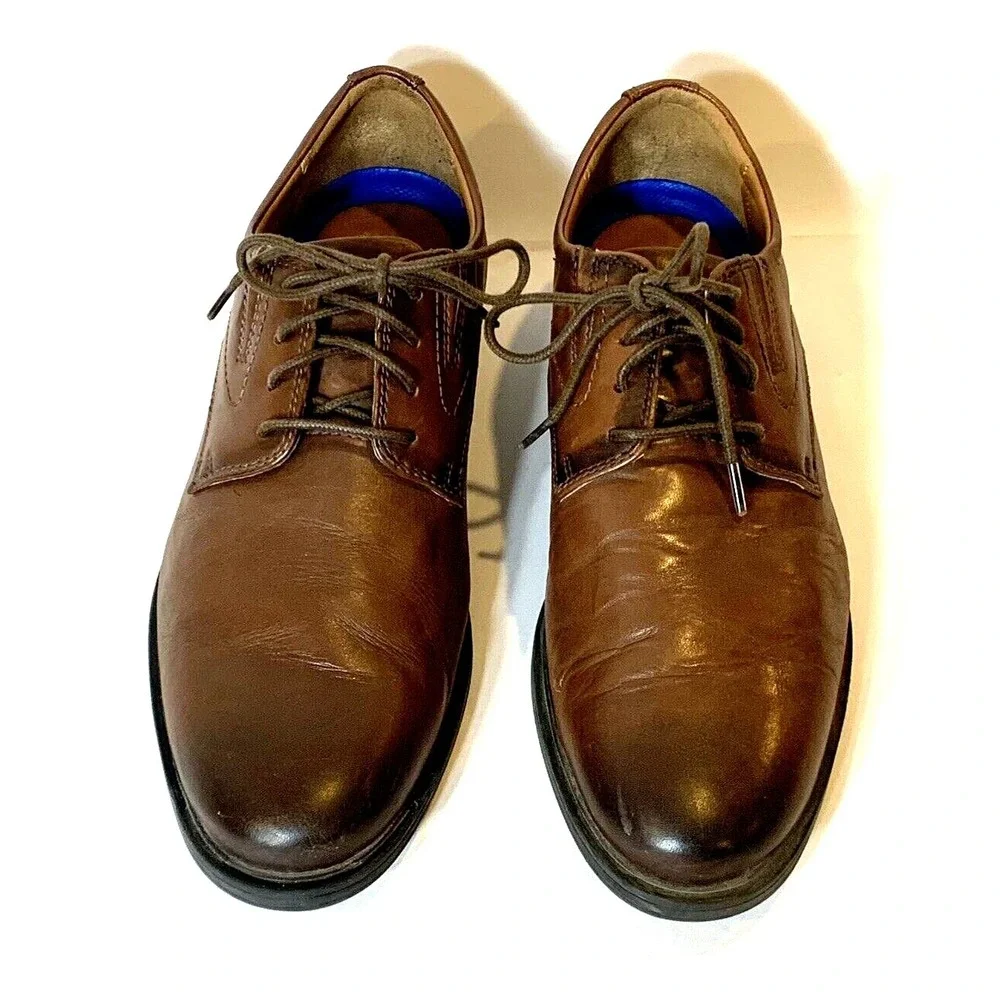 Clarks Shoes Mens 8.5 Oxfords Leather Brown Tan Extreme Comfort‎ Orthotic Insole